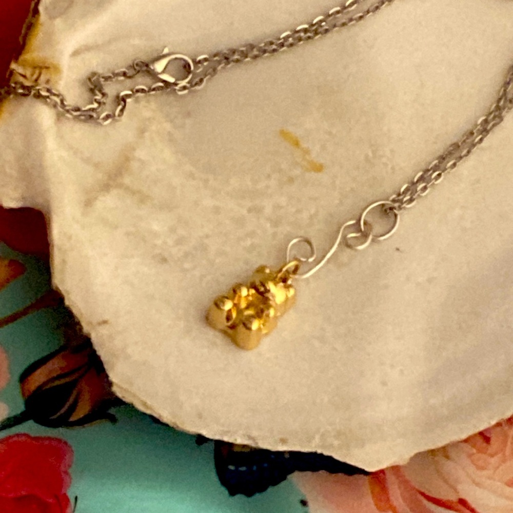 Gold Teddie Bear Pendant